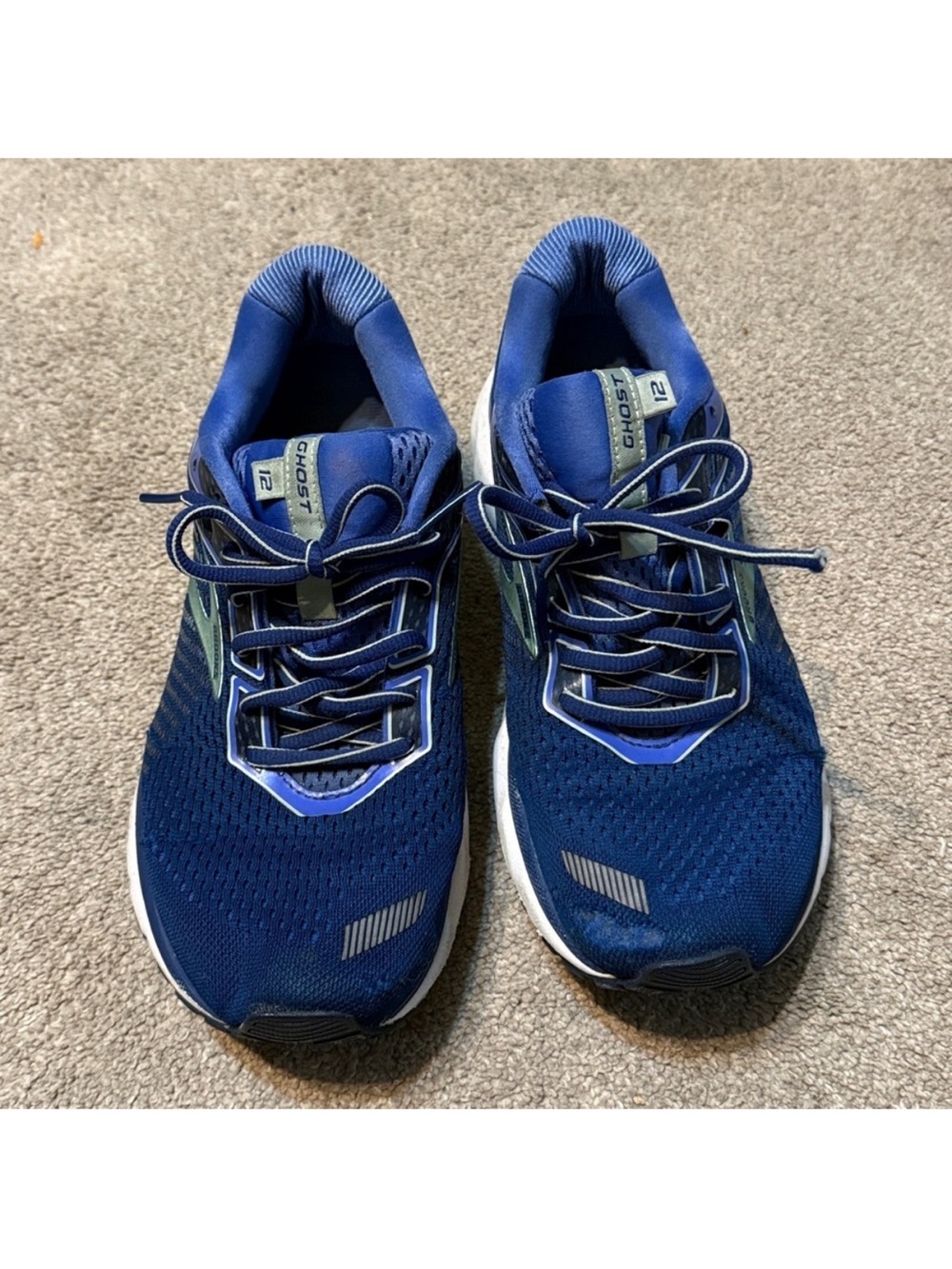 Brooks Ghost 12 Athletic Running Shoes - Blue with Silver Accents